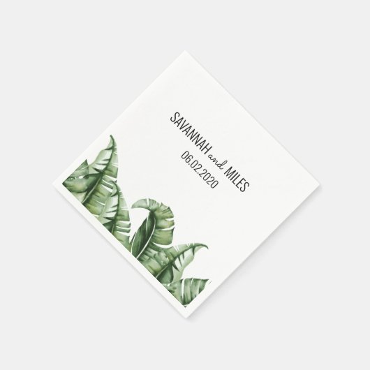 Banana Leaf Wedding Cocktail uit de middeleeuwen Servet (Hoek)