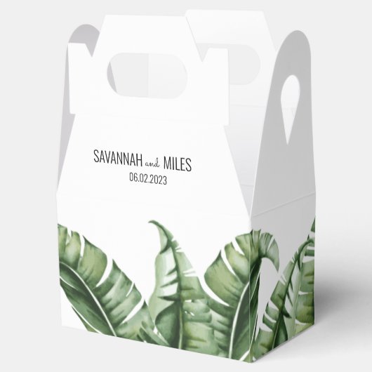 Banana Leaf Wedding Favor Box Bedankdoosjes (Geopend)