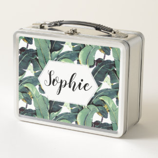 Banana Leaves Palm Tree Roestless Lunch Box