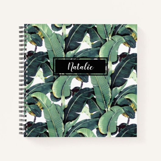Banana Leaves Palm Tropical Small Spiral Notebook Notitieboek (Voorkant)