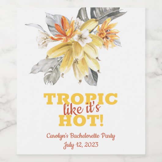 Banana Leaves Tropic lijkt op Hot! Bachelorette Wijn Etiket (Enkel label)