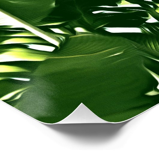 Banana lekt groen zwart-wit schilderen perfect poster (Hoek)