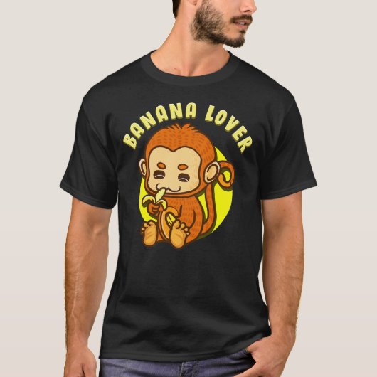 Banana Lover Monkey Eating a Banana Funny Humor T-shirt (Voorkant)