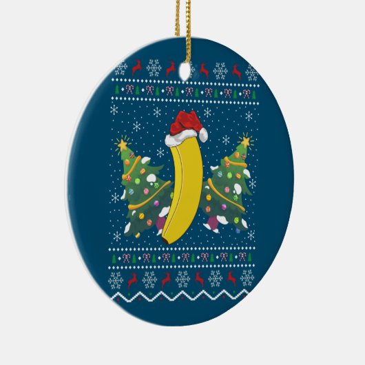 Banana Lover Xmas Gift Ugly Banana Kerstmis Keramisch Ornament (Rechts)