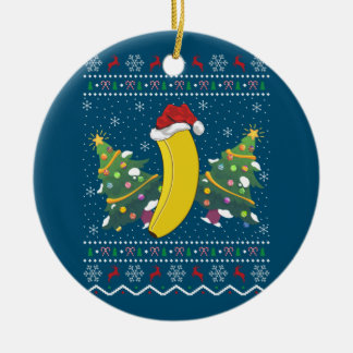Banana Lover Xmas Gift Ugly Banana Kerstmis Keramisch Ornament