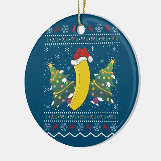 Banana Lover Xmas Gift Ugly Banana Kerstmis Keramisch Ornament (Links)