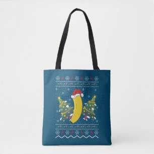 Banana Lover Xmas Gift Ugly Banana Kerstmis Tote Bag