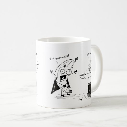Banana Man Funny Cartoon Mok (Voorkant rechts)