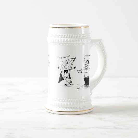 Banana Man Funny Cartoon Stein Bierpul (Voorkant rechts)