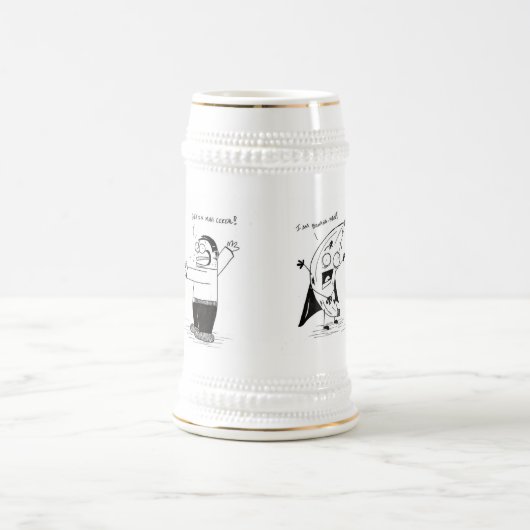 Banana Man Funny Cartoon Stein Bierpul (Center)