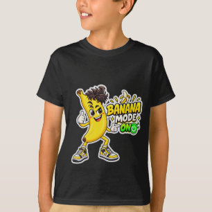 BANANA-MODUS AAN Leuk Aardig Bananenkarakter T-shirt