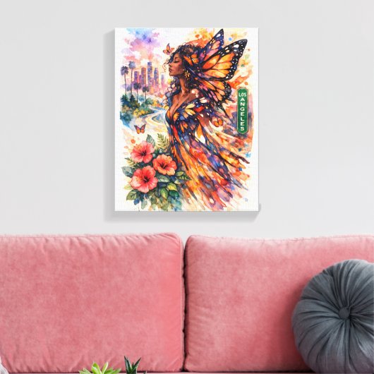 Banana Moon Over Turquoise Seas Canvas Afdruk (Insitu (Woonkamer))