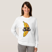 Banana Mustache Sunbribribril Face Funny Fruit Coo T-shirt (Voorkant volledig)