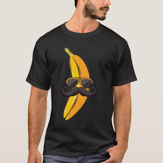 Banana Mustache Sunglasses Face Fruit Banana T-shirt (Voorkant)