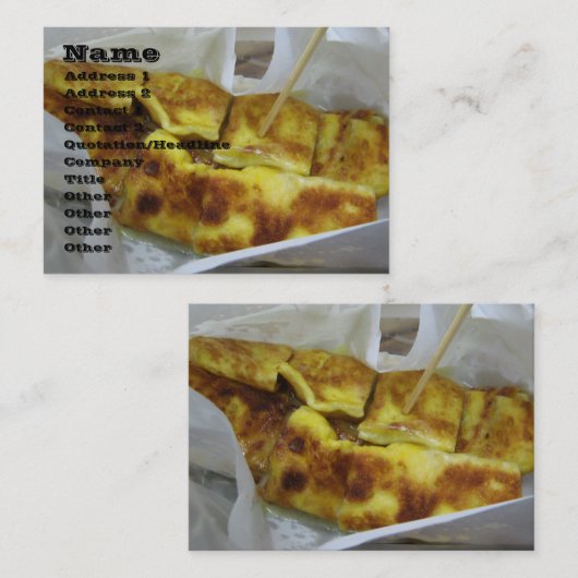 Banana Pancake [Roti Kluai Khai] Thai Street Food Visitekaartje (Voorkant / Achterkant)