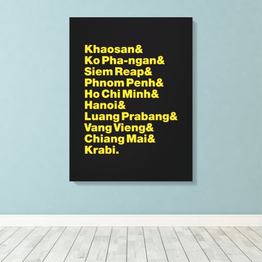 Banana Pancake Trail/Circuit Canvas Afdruk (Insitu (Houten vloer))