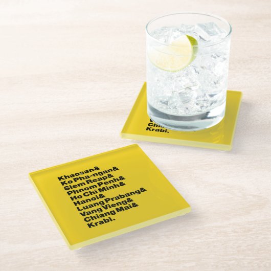 Banana Pancake Trail/Circuit Glazen Onderzetter (Schuin)