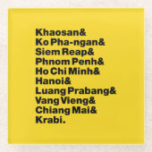 Banana Pancake Trail/Circuit Glazen Onderzetter (Voorkant)