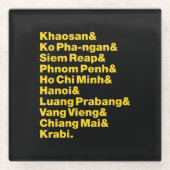 Banana Pancake Trail/Circuit Glazen Onderzetter (Voorkant)