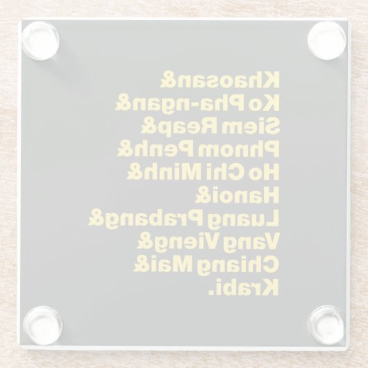 Banana Pancake Trail/Circuit Glazen Onderzetter (Achterkant)