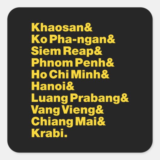 Banana Pancake Trail/Circuit Vierkante Sticker (Voorkant)