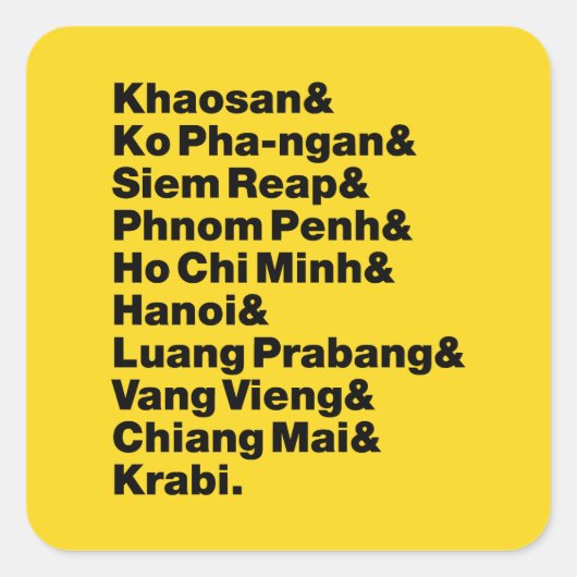 Banana Pancake Trail/Circuit Vierkante Sticker (Voorkant)