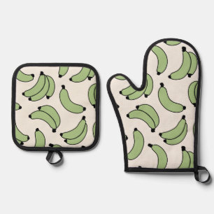 Banana Parade Sage Green Ovenwant & Pannenlap Set
