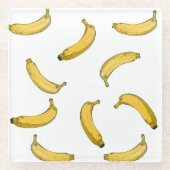 Banana Pattern Glazen Onderzetter (Voorkant)