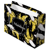 Banana Pattern Groot Cadeauzakje (Voorkant Gekanteld)