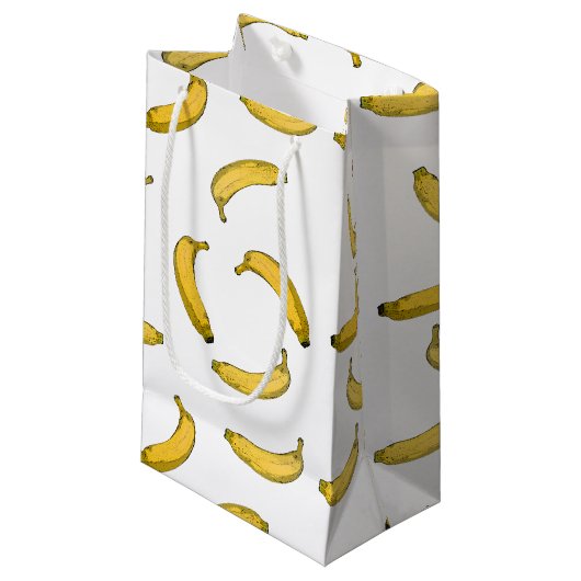 Banana Pattern Klein Cadeauzakje (Voorkant Gekanteld)