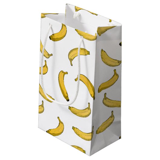 Banana Pattern Klein Cadeauzakje (Achterkant Gekanteld)