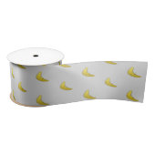 Banana pattern on gray satijnen lint (Spoel)
