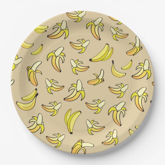 Banana Pattern Papieren Bordje (Voorkant)