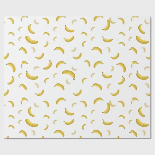 Banana Pattern Wrap White Cadeaupapier (Vlak)