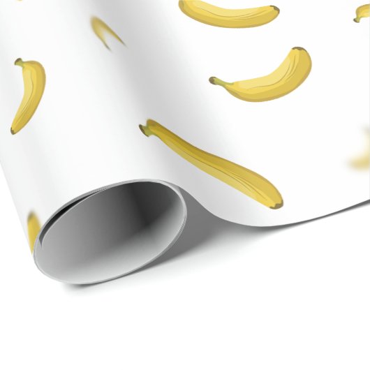 Banana Pattern Wrap White Cadeaupapier (Rol Hoek)