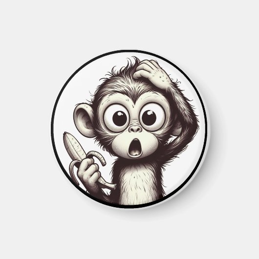 "Banana Peel Crisis Monkey" Magnet (Voorkant)
