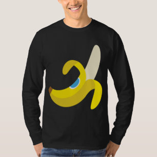 Banana Plantain Cute Ripe Peeled Fruit Yello T-shirt