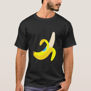 Banana Plantain Cute Ripe Peeled Fruit Yello T-shirt