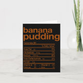 Banana Pudding Nutrition Facts Funny Thanksgiving  Kaart (Voorkant)