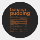 Banana Pudding Nutrition Facts Funny Thanksgiving  Ronde Sticker (Voorkant)