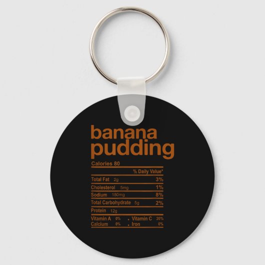 Banana Pudding Nutrition Facts Funny Thanksgiving Sleutelhanger (Voorkant)