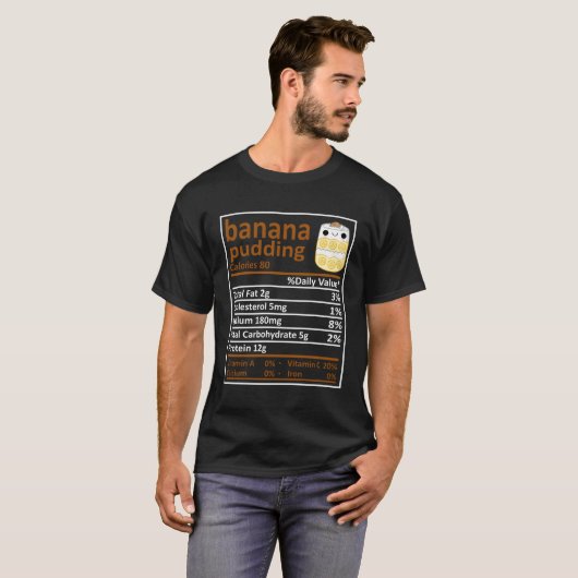 Banana Pudding Nutrition Familie Matching Grappig T-shirt (Voorkant volledig)
