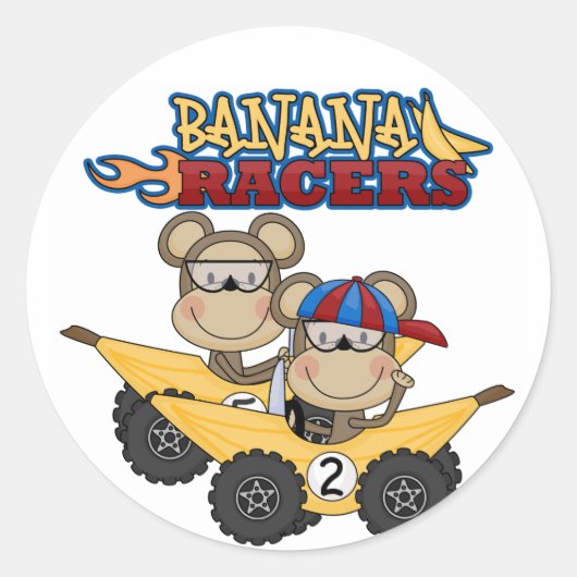 Banana Racers Tshirts en geschenken Ronde Sticker (Voorkant)