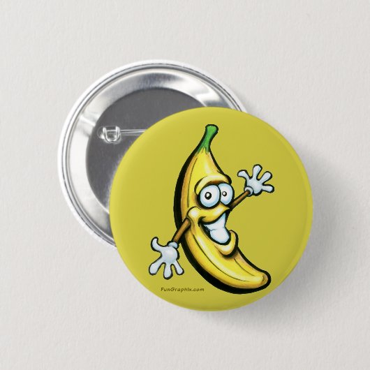 Banana Ronde Button 5,7 Cm (Voorkant /achterkant)