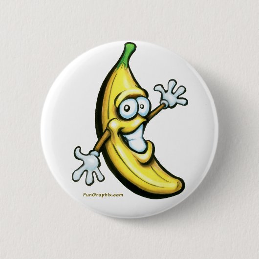 Banana Ronde Button 5,7 Cm (Voorkant)