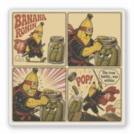 Banana Ronin Pickle Jar — De ware strijd van binne Sticker