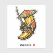 Banana Ronin — Zwervende Samurai Grappige Fruit Sticker (Vel)