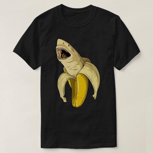 Banana Shark Banana Gedekte partij Shark Gewaardee T-shirt (Design voorkant)