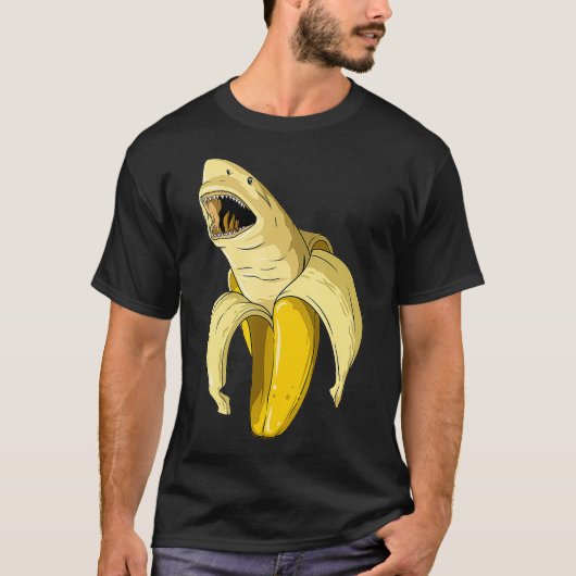 Banana Shark Banana Gedekte partij Shark Gewaardee T-shirt (Voorkant)