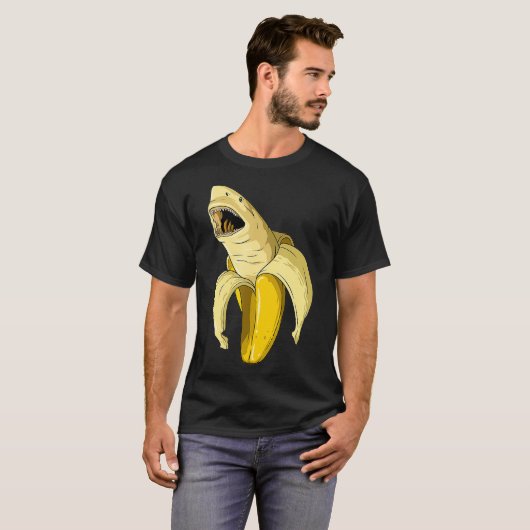 Banana Shark Banana Gedekte partij Shark Gewaardee T-shirt (Voorkant volledig)